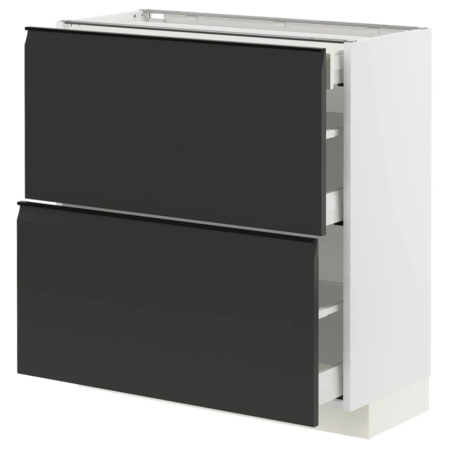 Напольный шкаф - IKEA METOD MAXIMERA, 88x39x80см, белый/черный, МЕТОД МАКСИМЕРА ИКЕА (изображение №1)