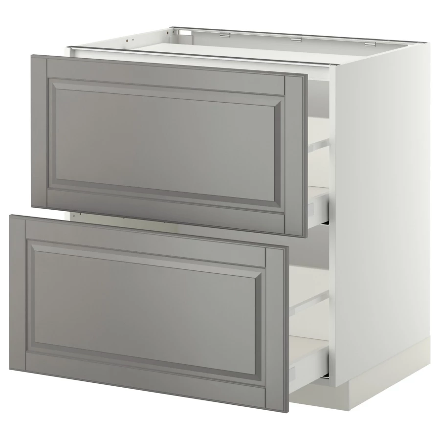 Напольный кухонный шкаф  - IKEA METOD MAXIMERA, 88x62x80см, белый/серый, МЕТОД МАКСИМЕРА ИКЕА (изображение №1)