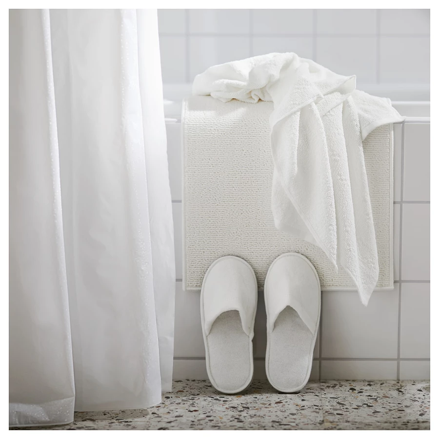 Коврик для ванной - IKEA FINTSEN, 60х40 см, белый, ФИНТСЕН ИКЕА (изображение №5)