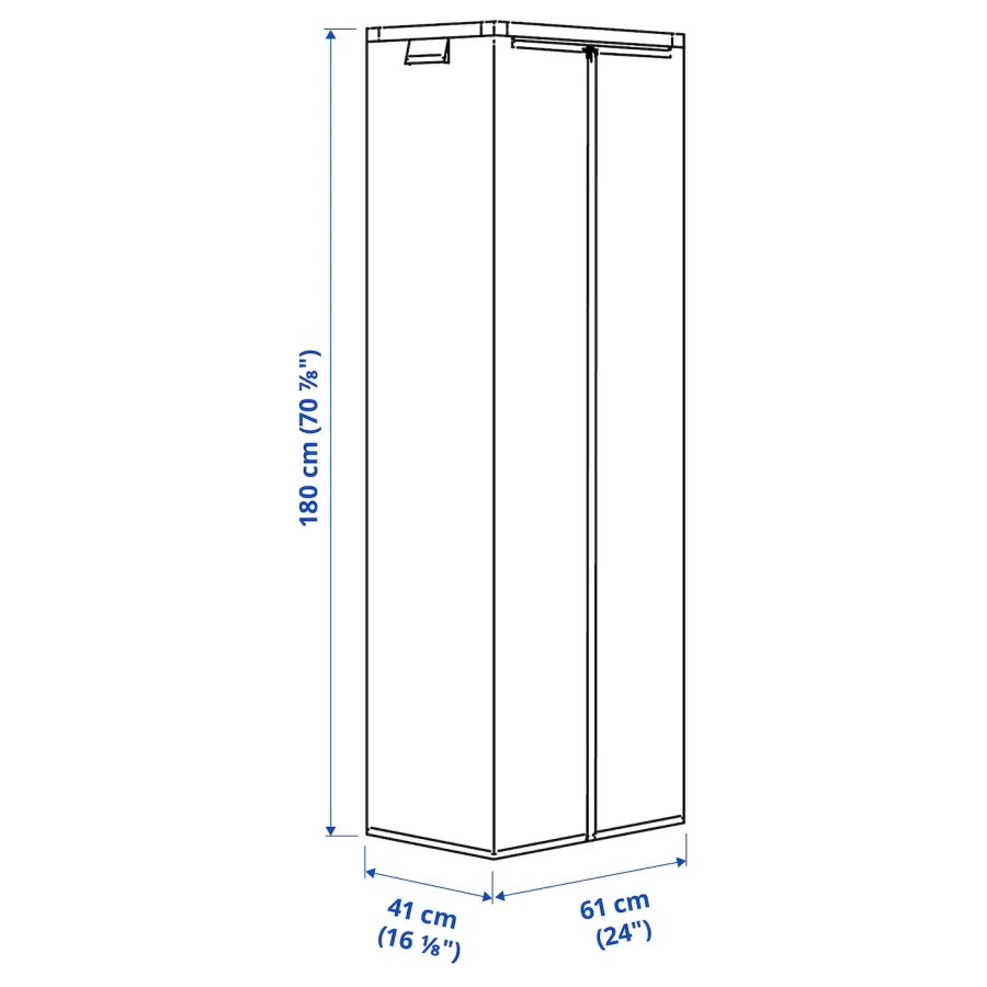 Чехол прозрачный/внутренний/наружный - JOSTEIN IKEA/ЙОСТЕЙН  ИКЕА, 180х61 см, белый (изображение №4)