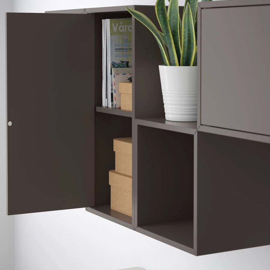Комбинация с навесным шкафом - IKEA EKET, 175x35x70 см, темно-серый, ЭКЕТ ИКЕА (изображение №5)
