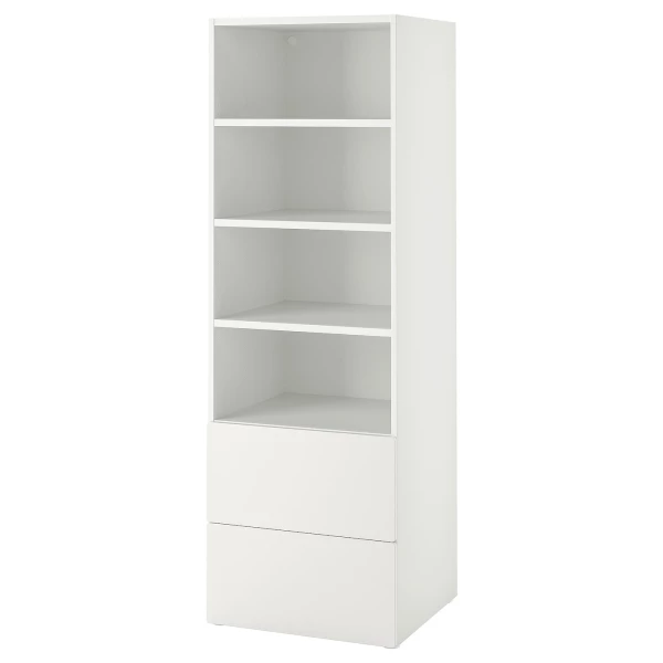 Детский книжный шкаф - PLATSA/SMÅSTAD IKEA/ ПЛАТСА/СМАСТАД ИКЕА, 57х60х181 см, белый