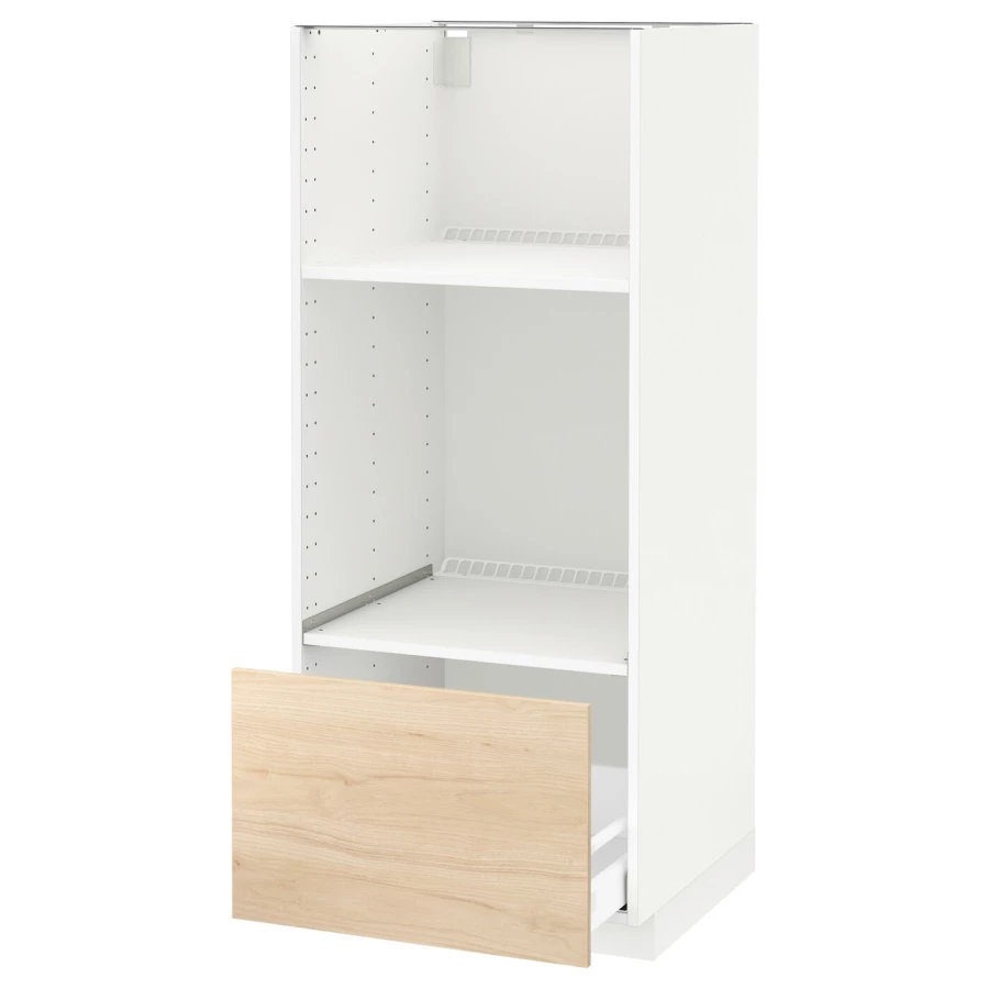 Напольный шкаф  - IKEA METOD MAXIMERA, 148x61,6x60см, белый/светло-коричневый, МЕТОД МАКСИМЕРА ИКЕА (изображение №1)