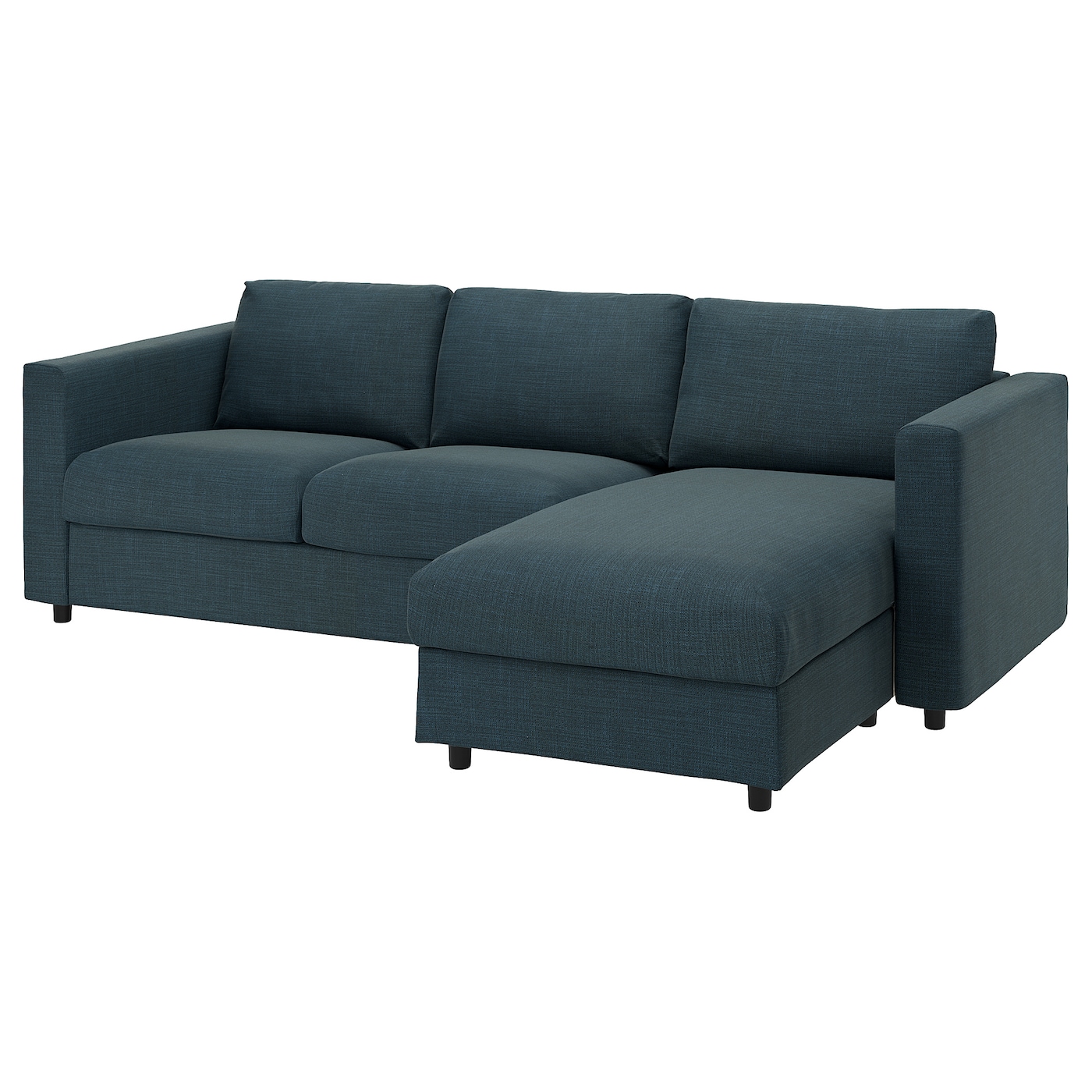 VIMLE Чехол на 3-местный диван с шезлонгом/Хилларед темно-синий ИКЕА