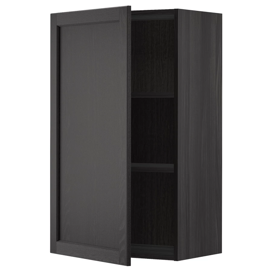 Навесной шкаф с полкой - METOD IKEA/ МЕТОД ИКЕА, 100х60 см, черный (изображение №1)