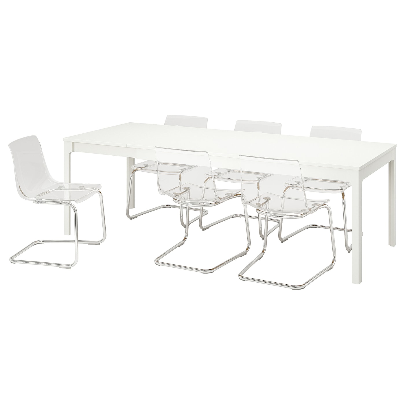 Стол и 6 стульев - IKEA EKEDALEN/TOBIAS/ ЭКЕДАЛЕН/ТОБИАС ИКЕА, 180х240х90 см, белый