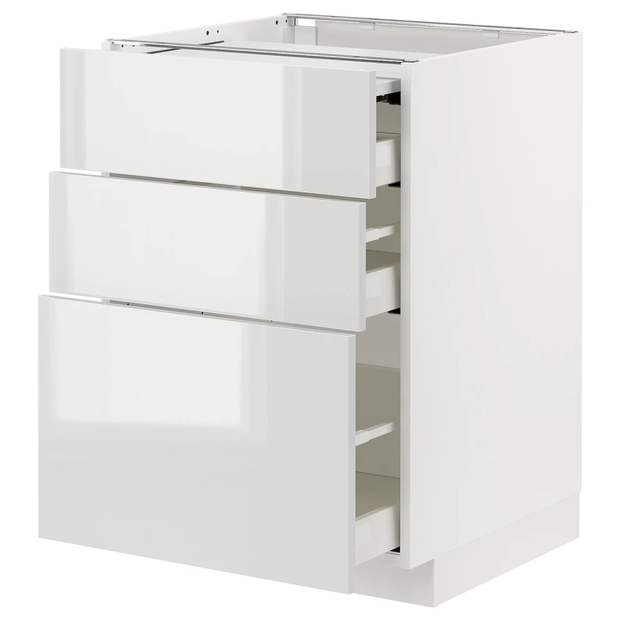 Напольный 3-дверный шкаф  - IKEA METOD MAXIMERA, 88x61,6x80см, белый, МЕТОД МАКСИМЕРА ИКЕА (изображение №1)
