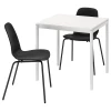 Кухонный стол - MELLTORP/LIDÅS IKEA/МЕЛЛЬТОРП /ЛИДОС ИКЕА, 75х75 см, белый/черный
