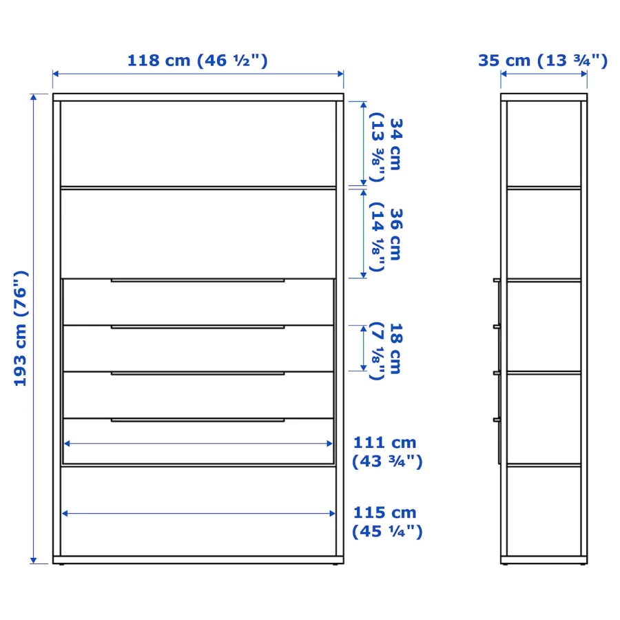 Книжный шкаф - FJÄLKINGE / FJАLKINGE  IKEA/ ФЬЕЛЬКИНГЕ  ИКЕА,   118х193 см,  белый (изображение №2)