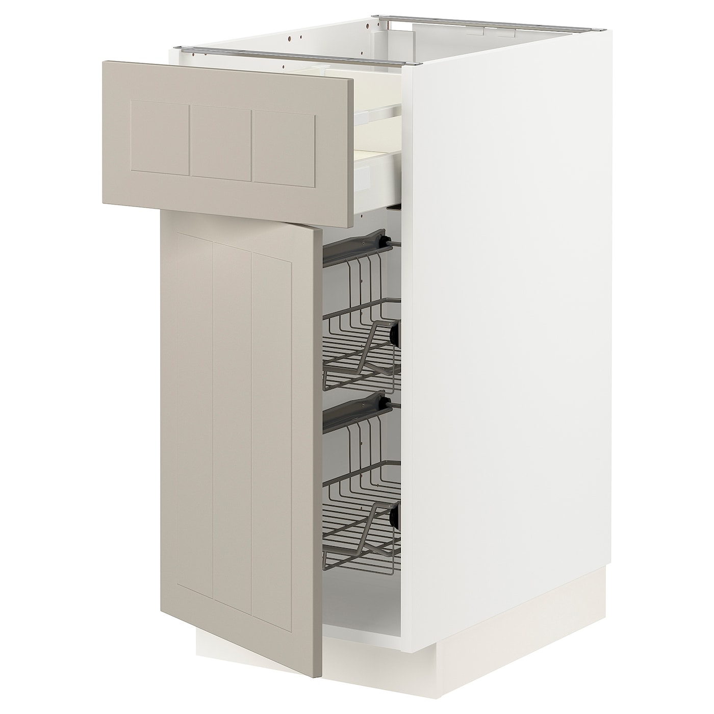 Напольный кухонный шкаф  - IKEA METOD MAXIMERA, 88x62x40см, белый/темно-бежевый, МЕТОД МАКСИМЕРА ИКЕА
