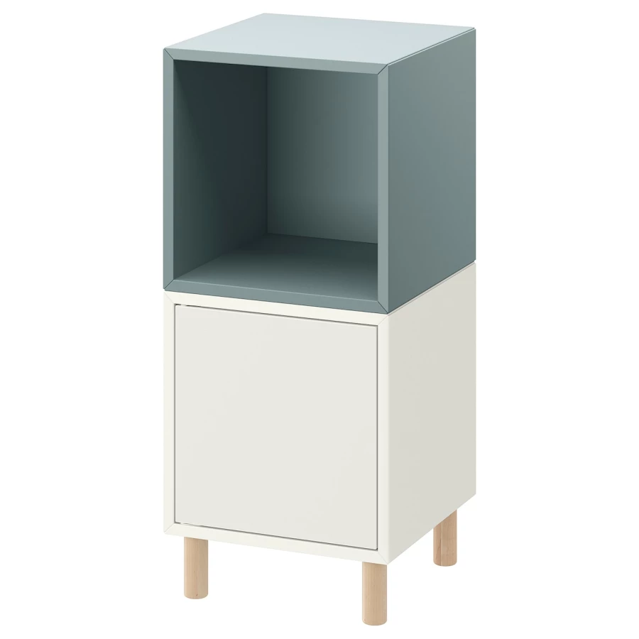 Комбинация для хранения - EKET IKEA/ ЭКЕТ ИКЕА,  80х70х35 см,  голубой/белый (изображение №1)
