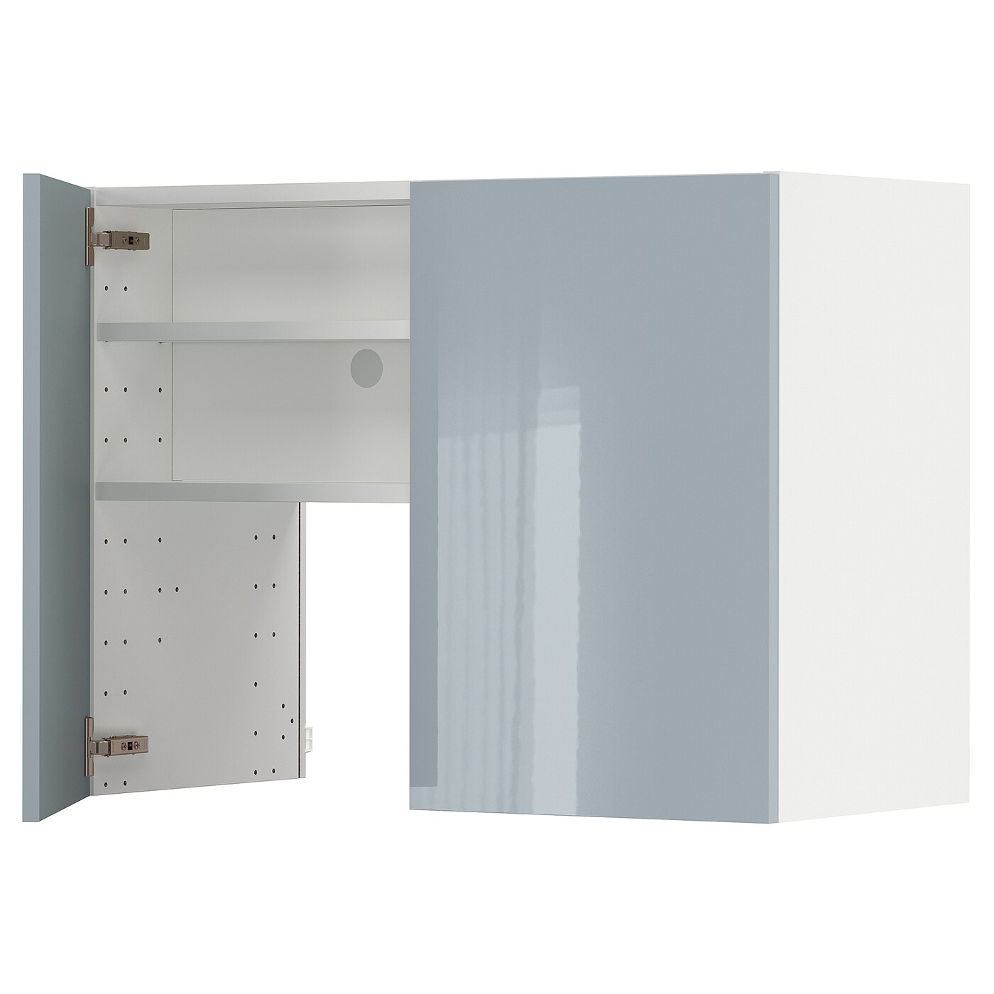 Навесной шкаф с полкой - METOD IKEA/ МЕТОД ИКЕА, 60х80 см, белый/светло-голубой