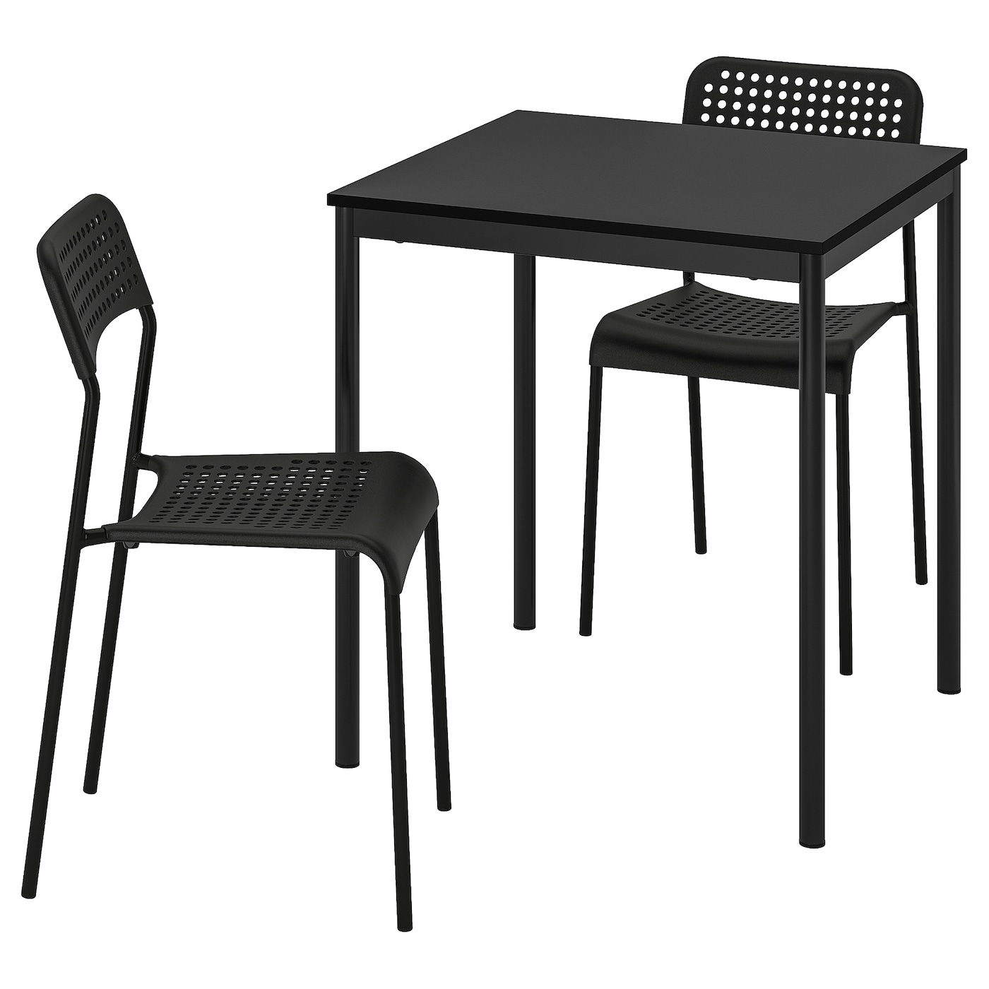 Стол и 2 стула - IKEA SANDSBERG/ADDE/ САНДСБЕРГ/АДДЕ ИКЕА, 67х67 см, черный