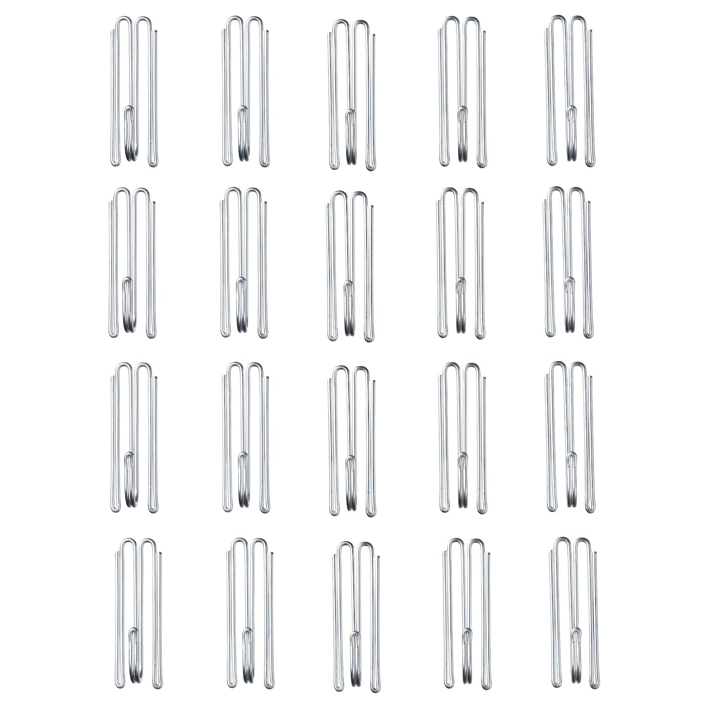 Крючок для штор - RIKTIG IKEA/РИКТИГ ИКЕА, 20 шт, серебряный