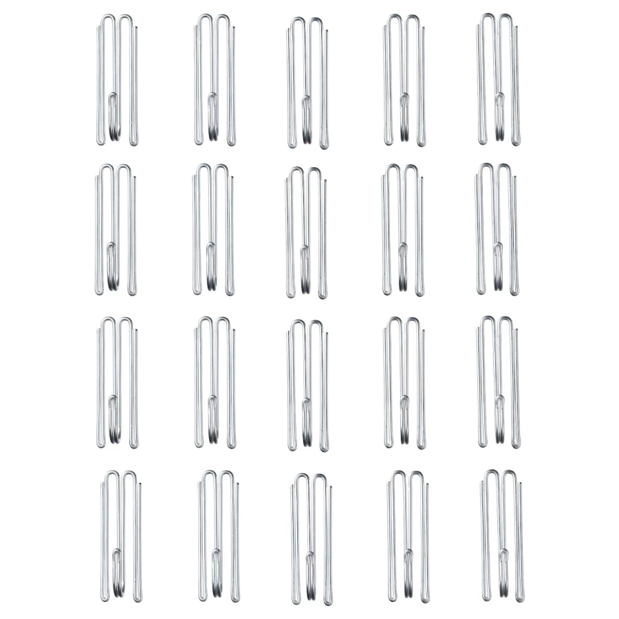 Крючок для штор - RIKTIG IKEA/РИКТИГ ИКЕА, 20 шт, серебряный (изображение №1)
