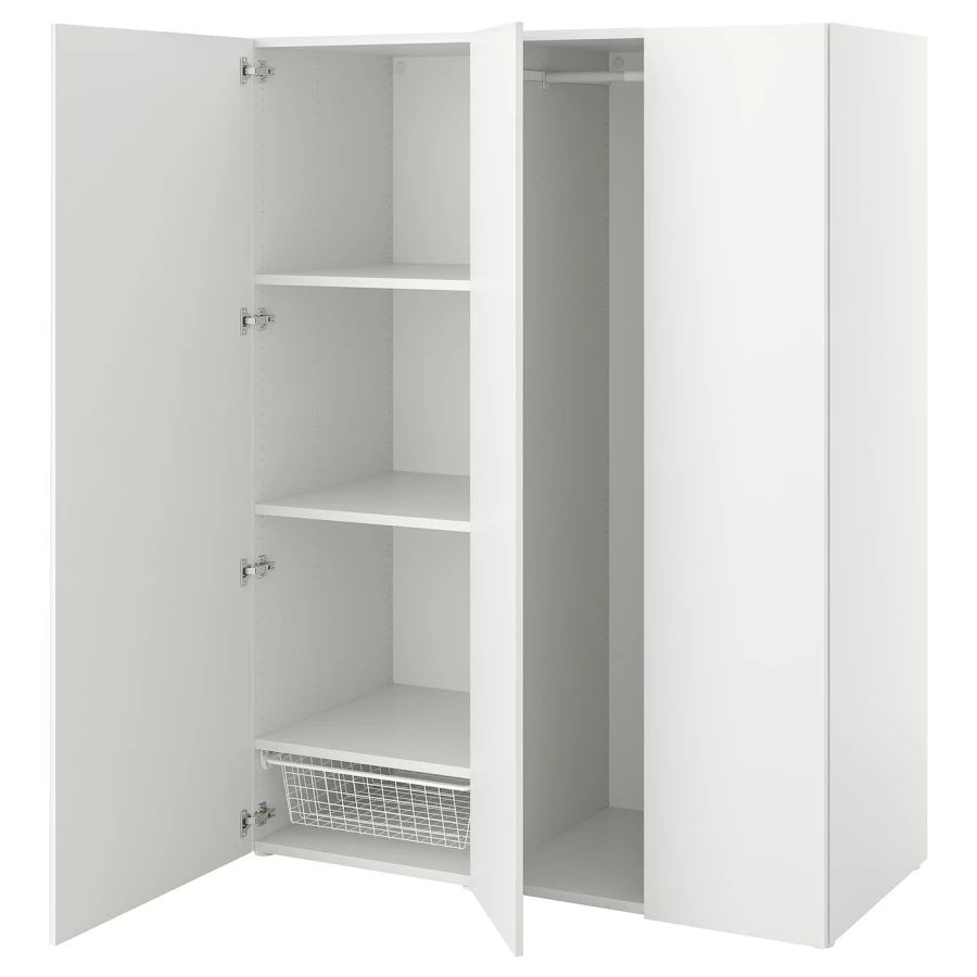 Платяной шкаф - IKEA PLATSA/FONNES  / ПЛАТСА/ФОННЕС ИКЕА, 140x57x181 см, белый (изображение №1)