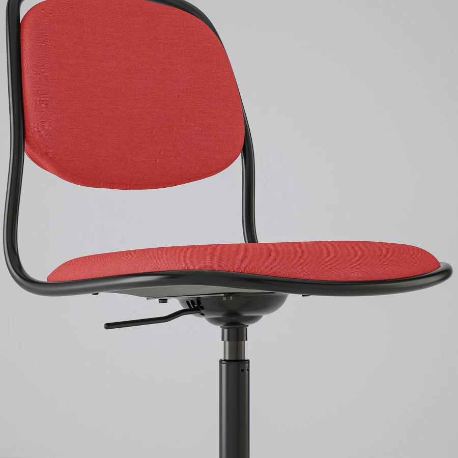 Вращающееся кресло - IKEA LÅNGFJÄLL/LANGFJALL, 68x68x94см, красный, ЛОНГФЬЕЛЛЬ ИКЕА (изображение №4)