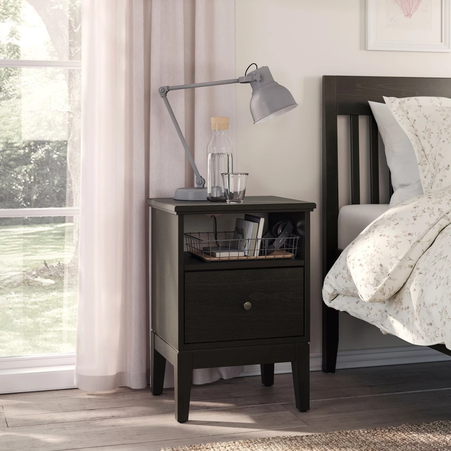 Комбинация мебели для спальни - IKEA IDANÄS/LINDBÅDEN/IDANAS/LINDBADEN, 200x140см, коричневый, ИДАНЭС/ЛИНДБАДЕН ИКЕА (изображение №6)