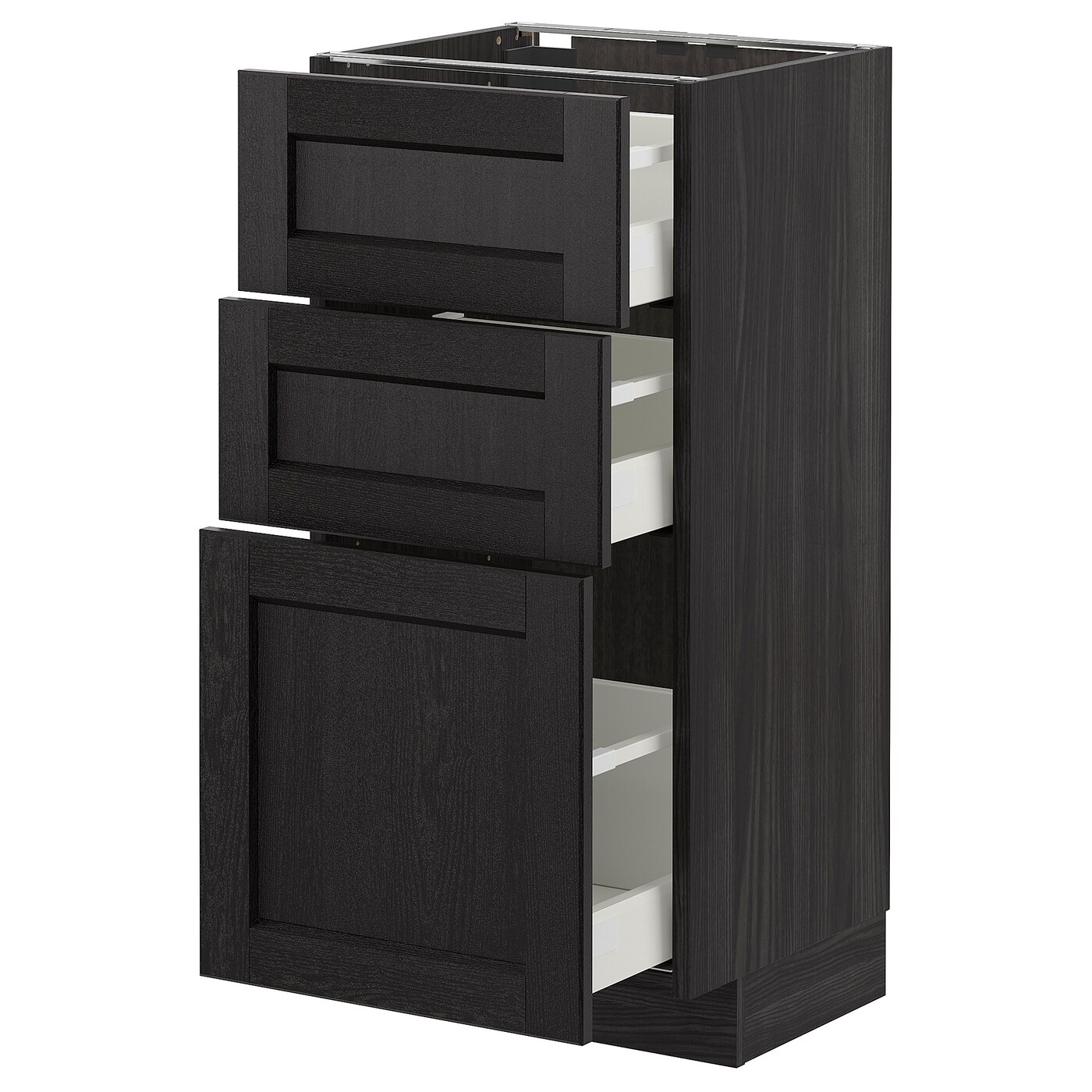 Напольный шкаф - IKEA METOD MAXIMERA, 88x39,5x40см, черный, МЕТОД МАКСИМЕРА ИКЕА