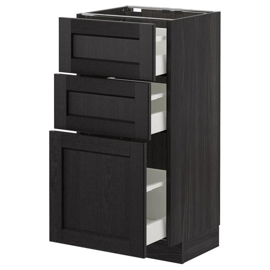 Напольный шкаф - IKEA METOD MAXIMERA, 88x39,5x40см, черный, МЕТОД МАКСИМЕРА ИКЕА (изображение №1)
