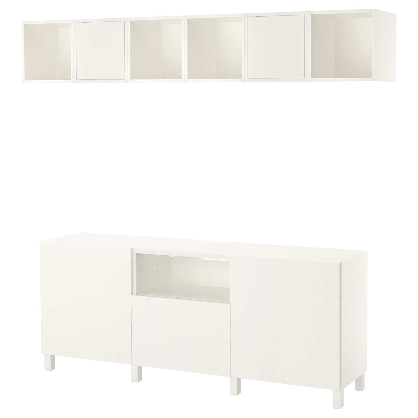 Комплект мебели д/гостиной  - IKEA BESTÅ/EKET, 210x40x220 см, белый, БЕСТО\ЭКЕТ ИКЕА