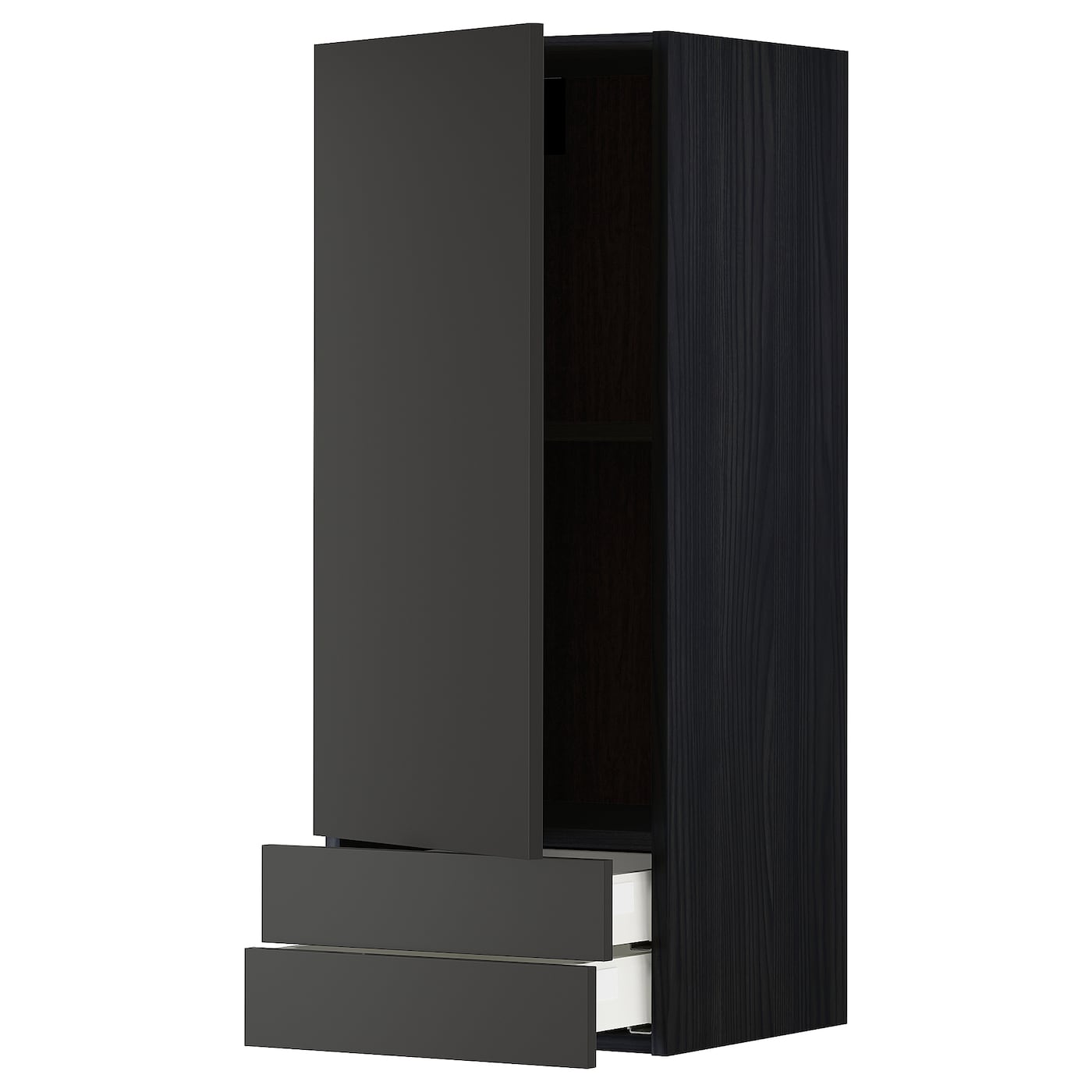 Навесной шкаф с полкой - METOD/MAXIMERA  IKEA/ МЕТОД /МАКСИМЕРА ИКЕА, 100х40 см, черный