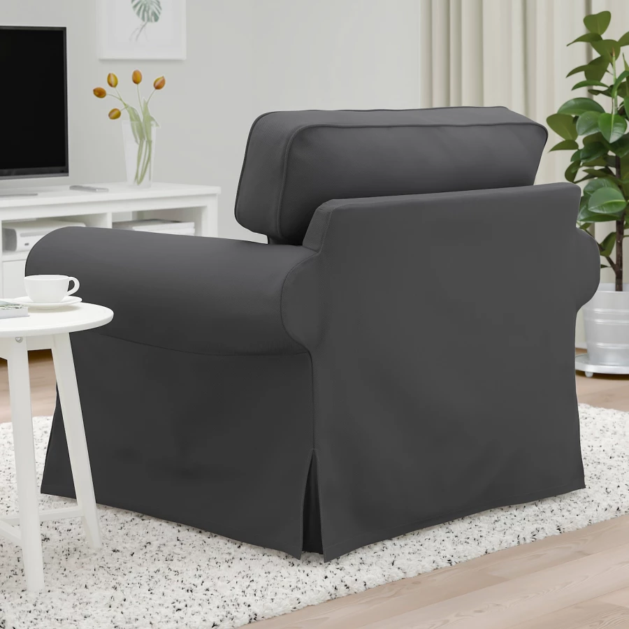 Кресло - IKEA EKTORP, 104х88х88 см, серый, ЭКТОРП ИКЕА (изображение №4)