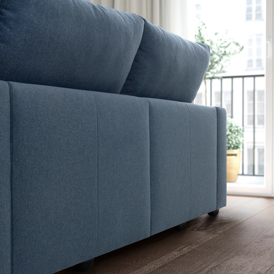 3-местный диван - IKEA ESKILSTUNA/ЭСКИЛЬСТУНА ИКЕА, 100х109х268 см, синий (изображение №6)
