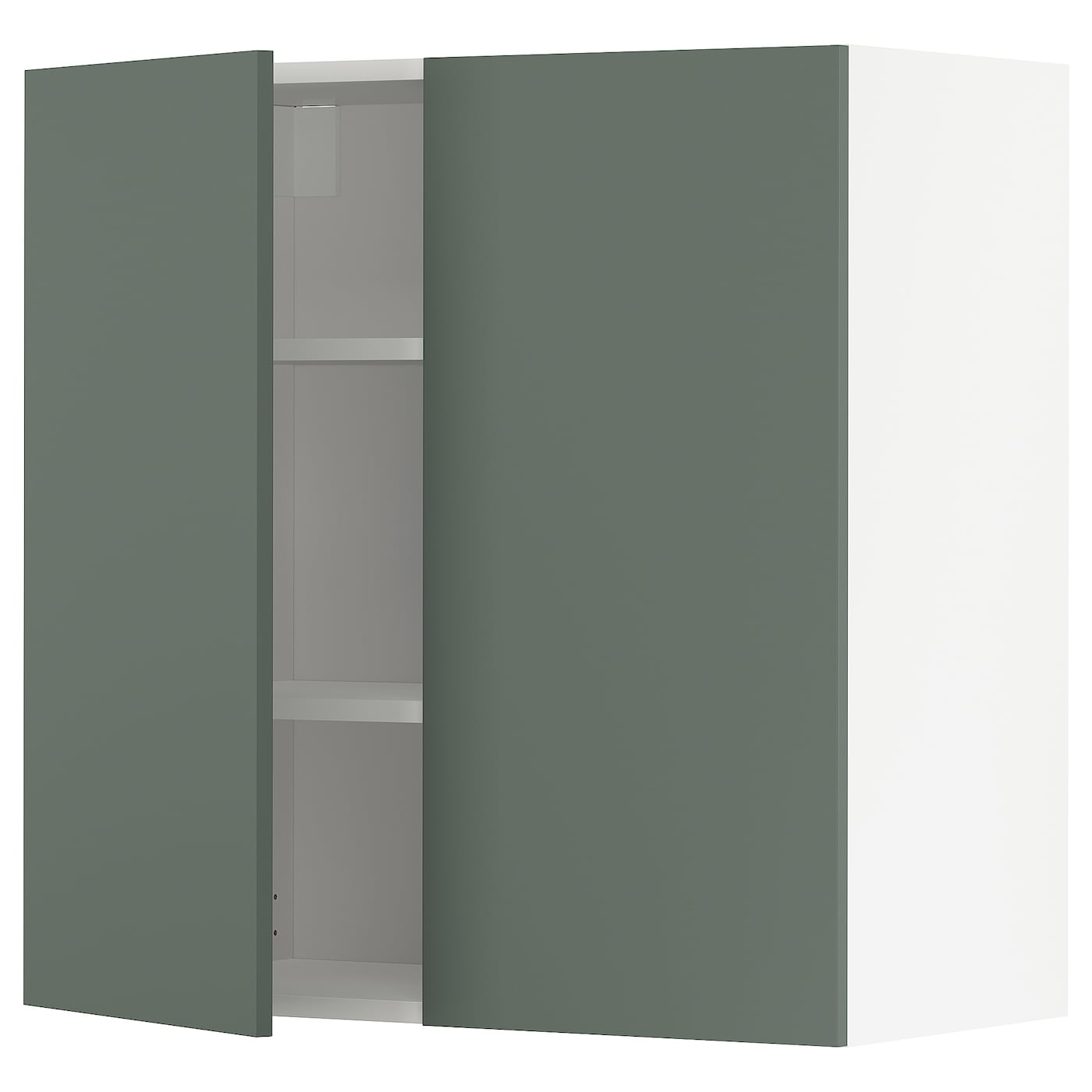 Навесной шкаф с полкой - METOD IKEA/ МЕТОД ИКЕА, 80х80 см,  белый/темно-зеленый