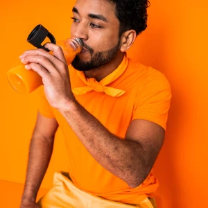 Второе фото. Бутылка с крышкой - IKEA 365+, 0.5 л, прозрачный/темно-серый, ИКЕА 365+