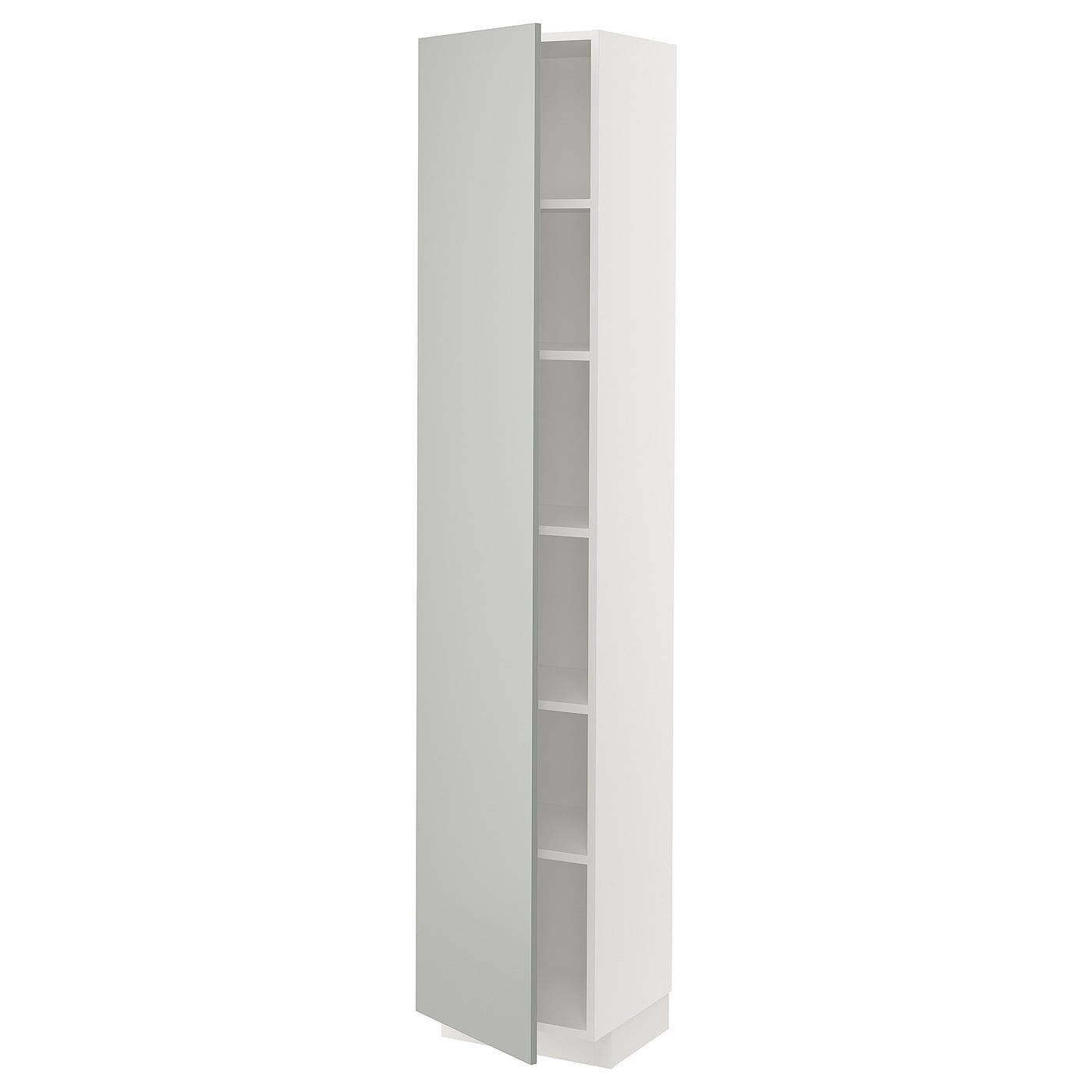 Высокий шкаф с полками - IKEA METOD/МЕТОД ИКЕА, 200х37х40 см, белый/серый