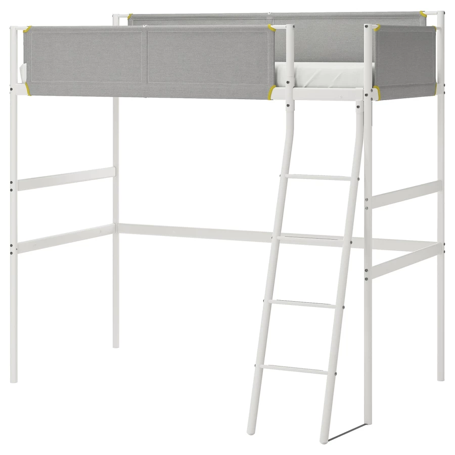 Каркас двухъярусной кровати  -  IKEA VITVAL/ВИТВАЛ ИКЕА, 90x200 см, белый/серый (изображение №1)