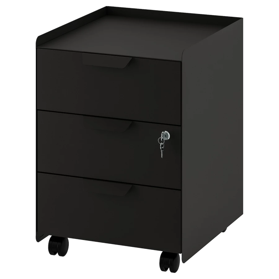 Комод на колесиках - IKEA TROTTEN/ТРОТТЕН ИКЕА, 47х40х56 см, черный (изображение №1)