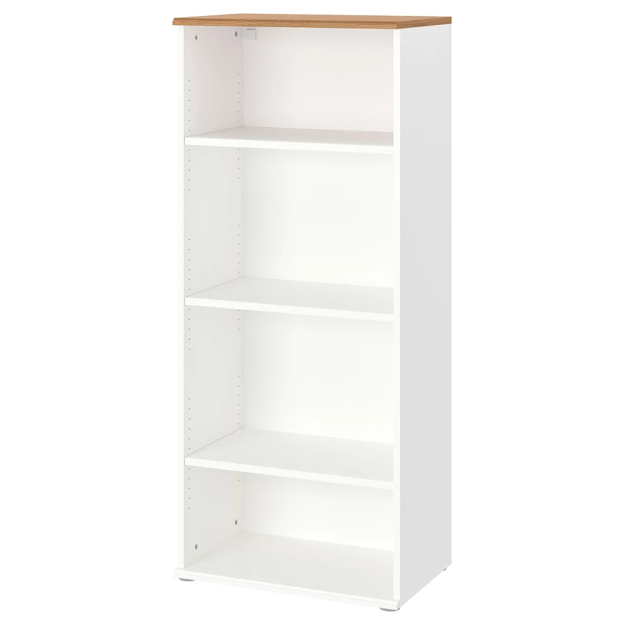 Открытый книжный шкаф - SKRUVBY IKEA/СКРУВБИ ИКЕА, 37.5х60х140 см, белый (изображение №1)