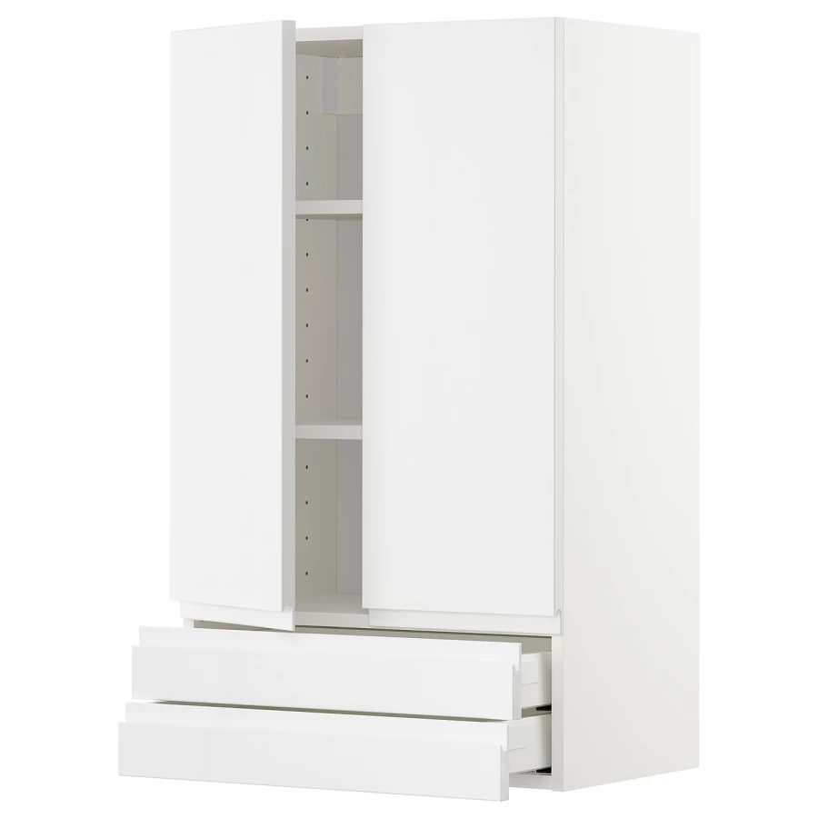 Навесной шкаф с полкой - METOD/MAXIMERA  IKEA/ МЕТОД /МАКСИМЕРА ИКЕА, 100х60 см, белый (изображение №1)