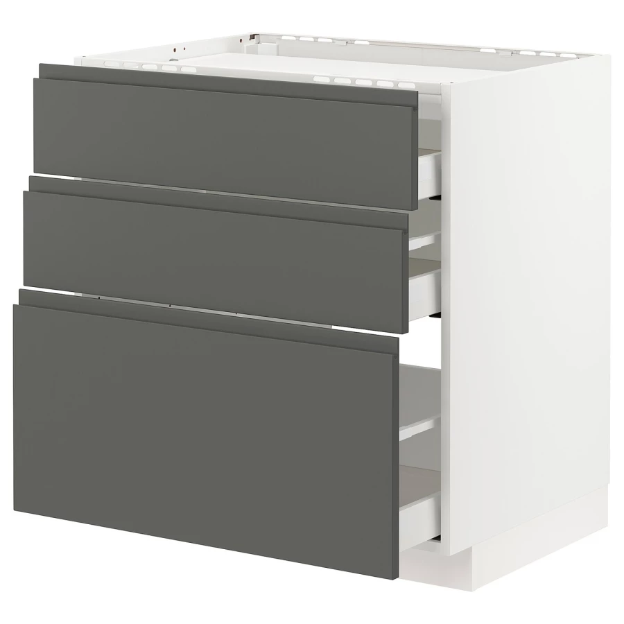 Напольный шкаф  - IKEA METOD MAXIMERA, 88x62,1x80см, белый/серый, МЕТОД МАКСИМЕРА ИКЕА (изображение №1)