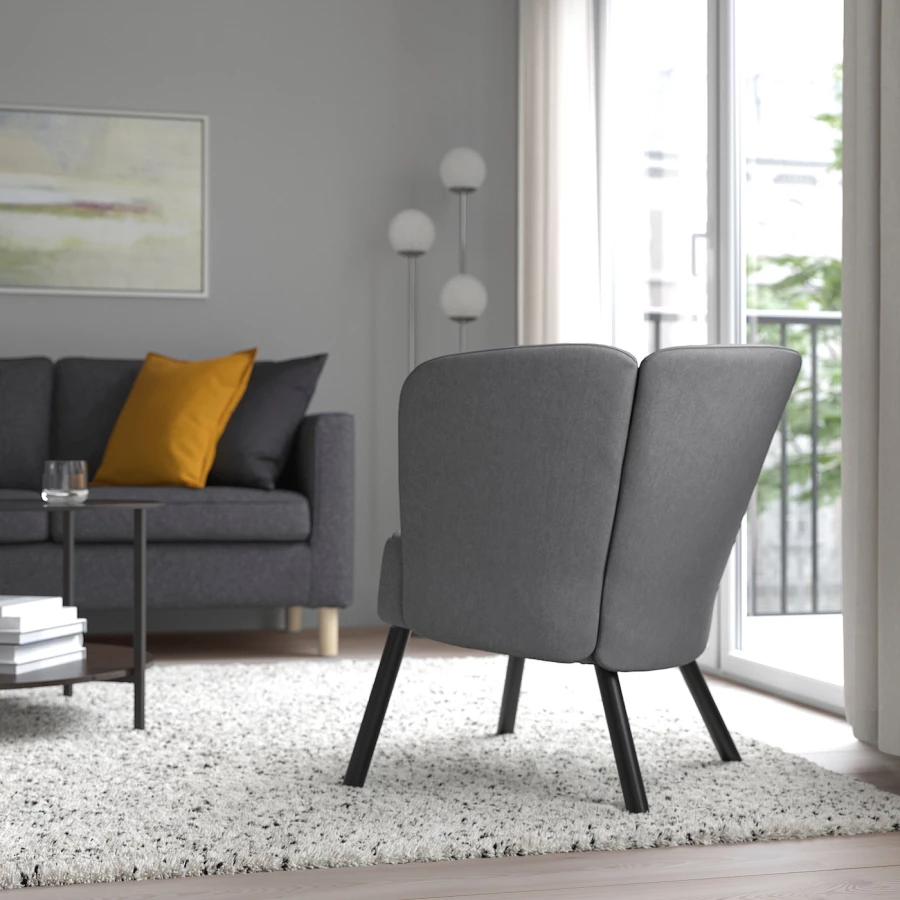 Кресло - IKEA HERRÅKRA/HERRAKRA/ХЕРРОКРА ИКЕА, 71х66х73 см, серый (изображение №3)