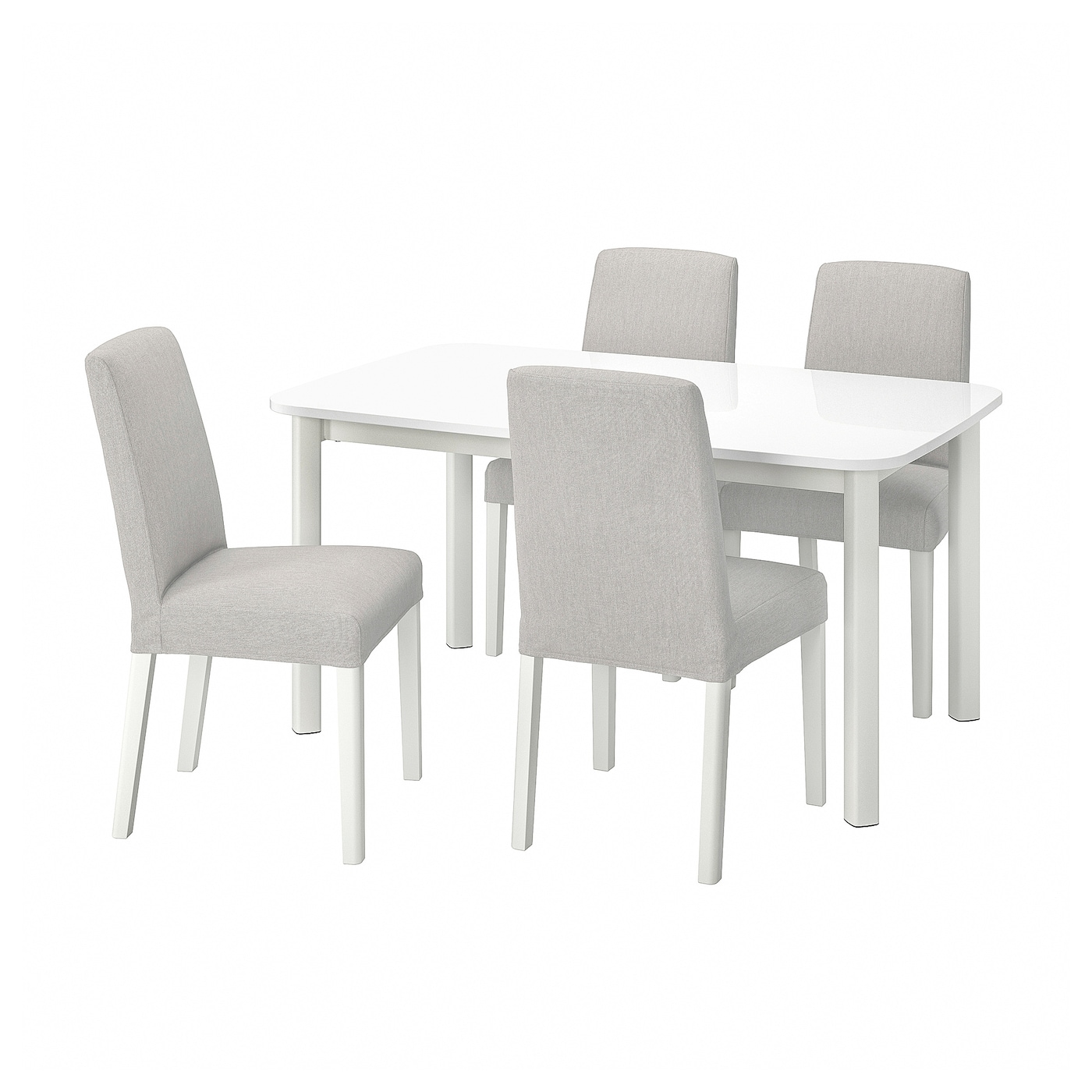 Стол и 4 стула - STRANDTORP / BERGMUND IKEA/ СТРАНДТОРП/БЕРГМУНД ИКЕА, 205х95х75 см, белый/серый