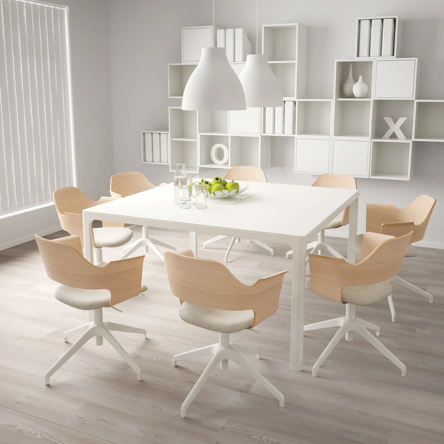 Офисный стул - IKEA FJÄLLBERGET /FJALLBERGET, 67x67x87см, белый/бежевый/светло-коричневый, ФЬЕЛЛБЕРГЕТ ИКЕА (изображение №2)