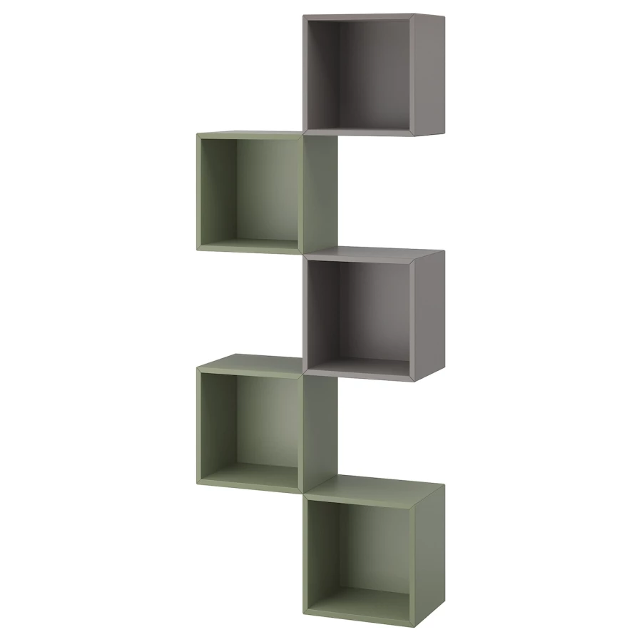 Комбинация для хранения - EKET IKEA/ ЭКЕТ ИКЕА,  105х70 см,  серый/зеленый (изображение №1)
