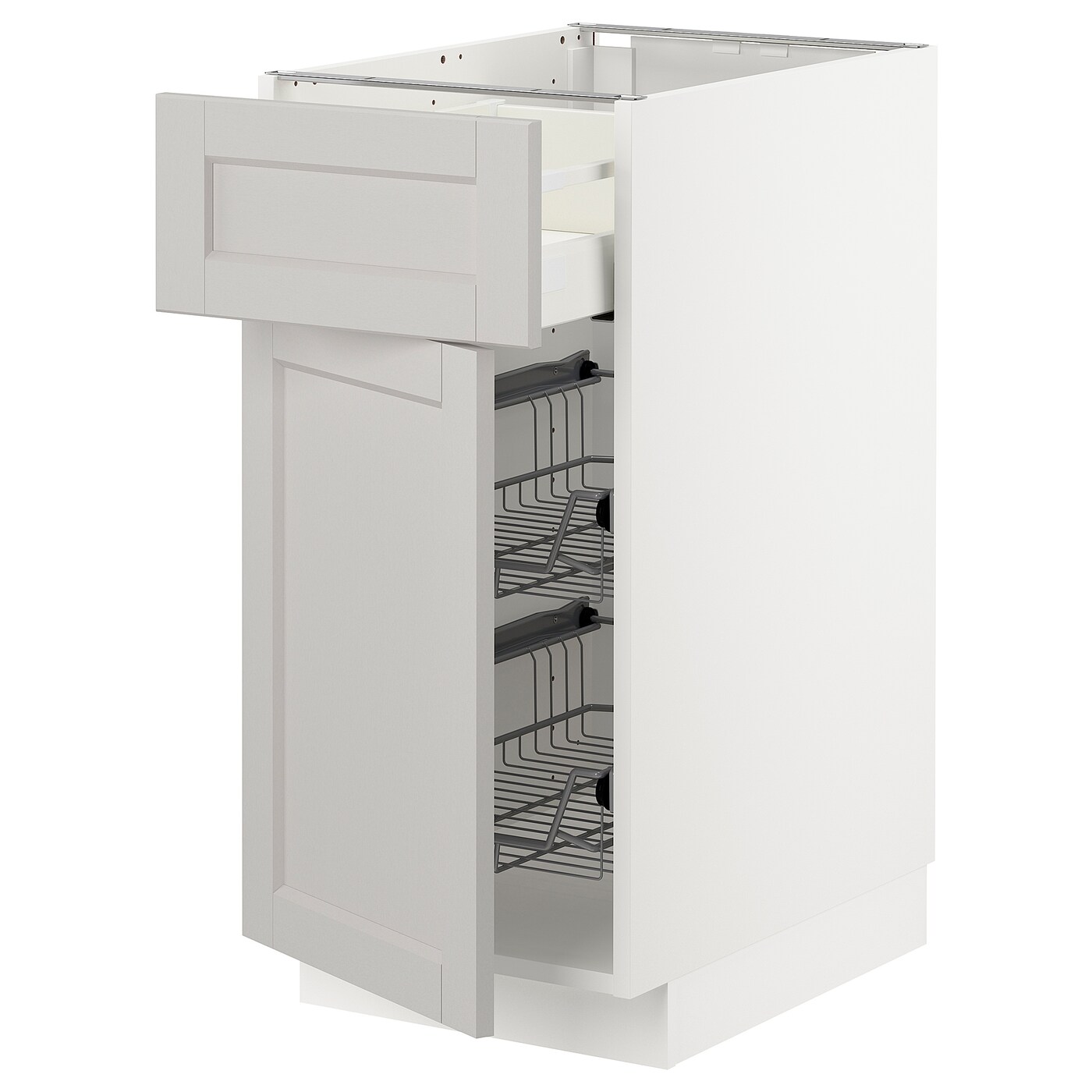 Напольный шкаф - METOD / MAXIMERA IKEA/ МЕТОД/ МАКСИМЕРА ИКЕА,  40х88 см, белый/светло-серый