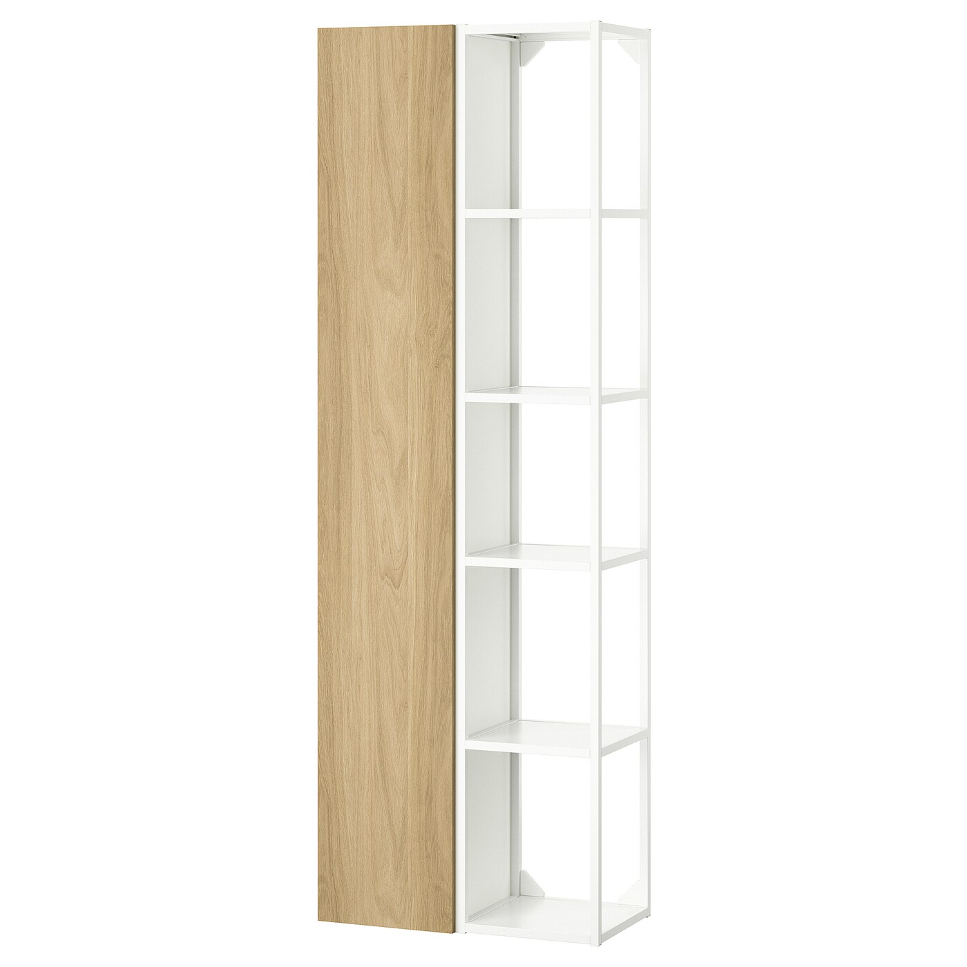 Книжный шкаф -  ENHET IKEA/ ЭНХЕТ ИКЕА, 180х60 см, белый/под беленый дуб
