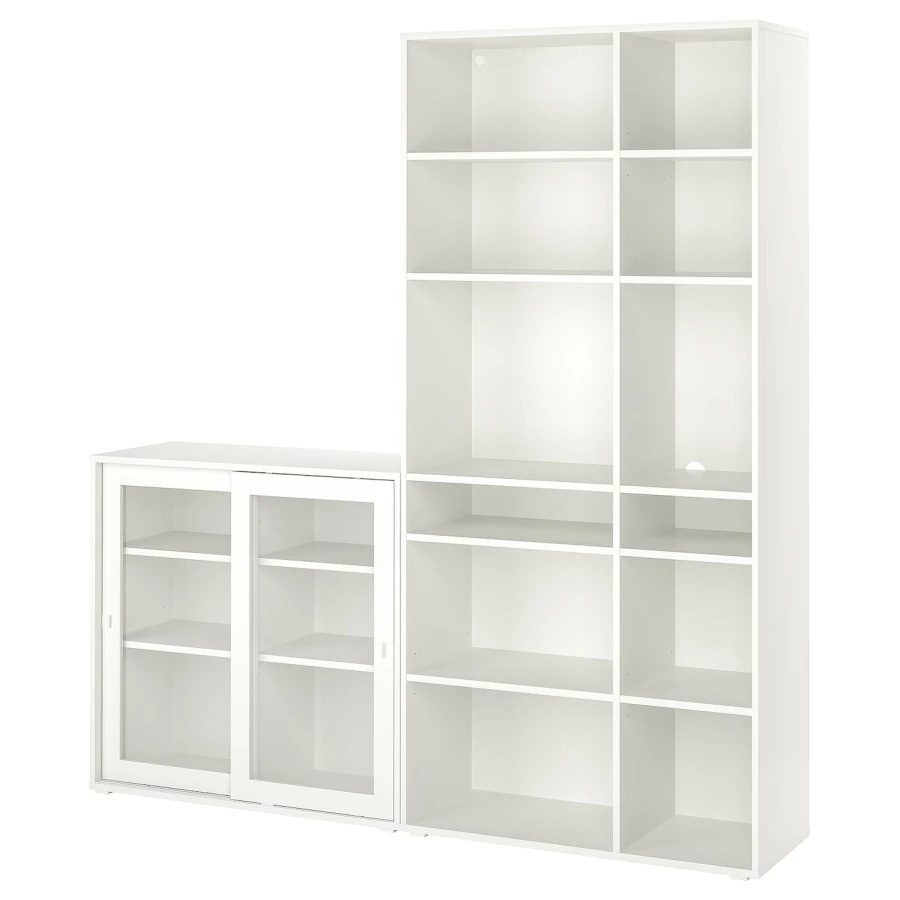 Книжный шкаф - VIHALS IKEA/ ВИХАЛС ИКЕА,   200х190 см, белый (изображение №1)
