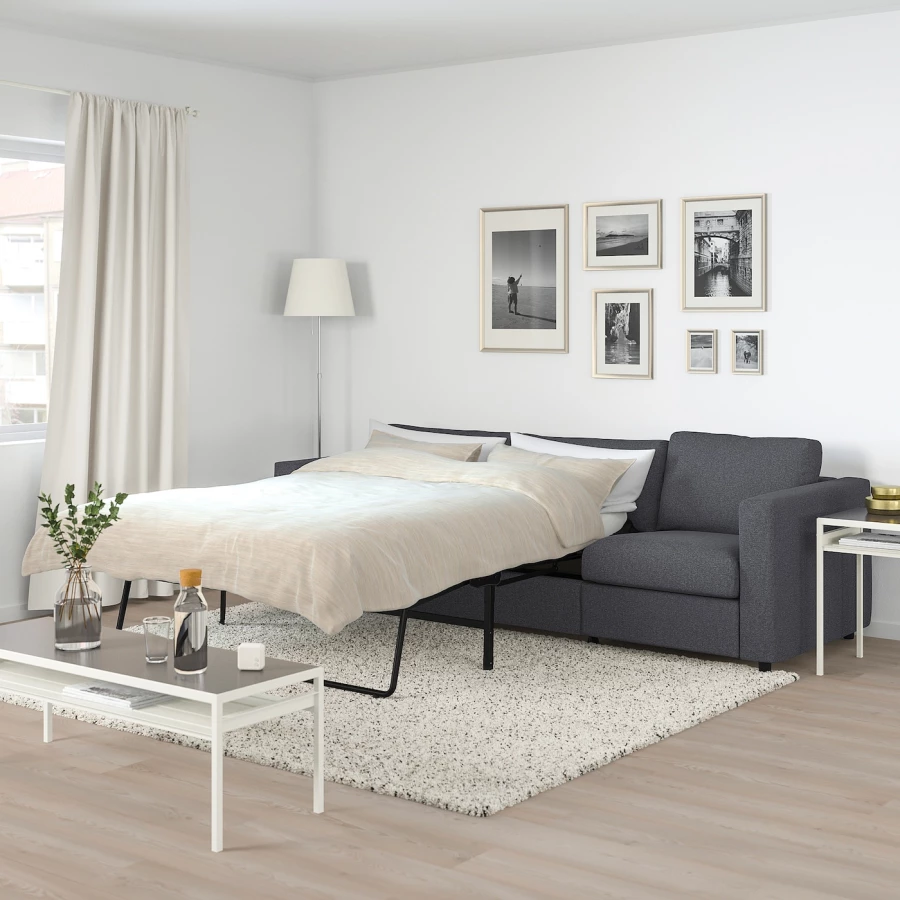 3-местный диван с шезлонгом - IKEA VIMLE, 98x261см, темно-серый, ВИМЛЕ ИКЕА (изображение №3)