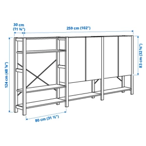 Второе фото. Стеллаж - IKEA IVAR, 259х30х124 см, сосна, ИВАР ИКЕА