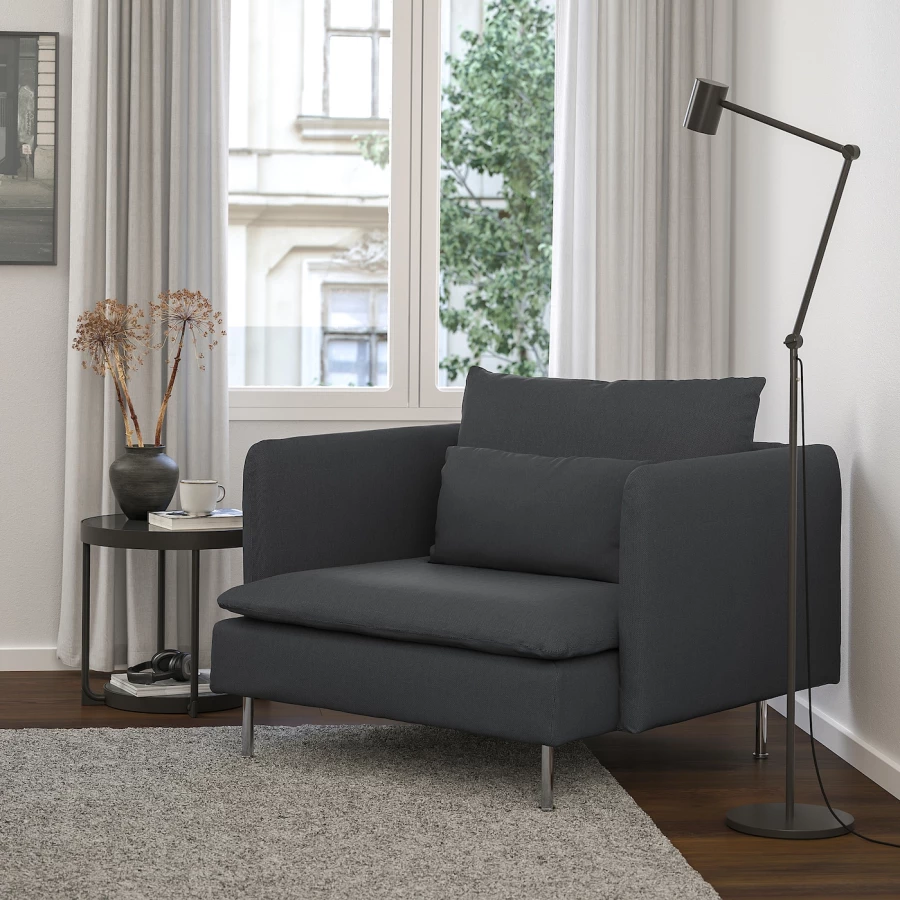 Кресло - IKEA SÖDERHAMN/SODERHAMN, 105х99х83 см, черный, СЁДЕРХАМН ИКЕА (изображение №2)