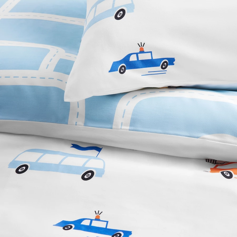 Комплект постельного белья - BERGFINK IKEA/  БЕРГФИНК ИКЕА,  белый/синий (изображение №6)