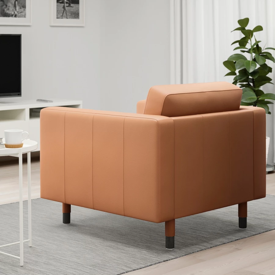 Кресло - IKEA LANDSKRONA, 89х89х78 см, оранжевый, ЛАНДСКРУНА ИКЕА (изображение №3)