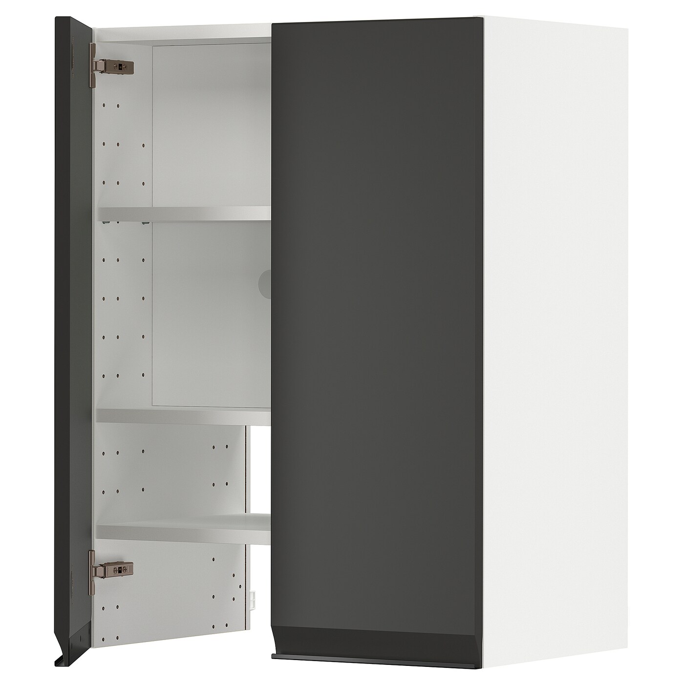 Навесной шкаф с полкой - METOD IKEA/ МЕТОД ИКЕА, 60х80 см, белый/черный