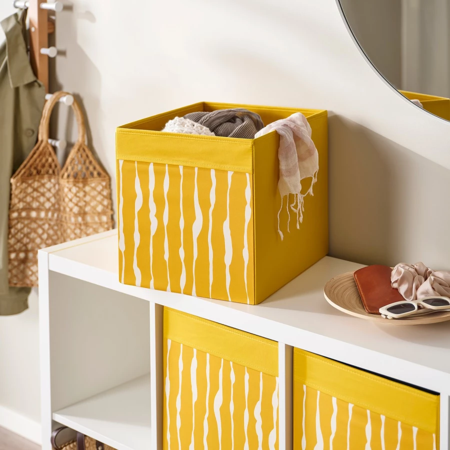 Коробка -  DRÖNA/ DRОNA IKEA/ ДРЕНА ИКЕА, 33х33 см, жёлтый (изображение №2)